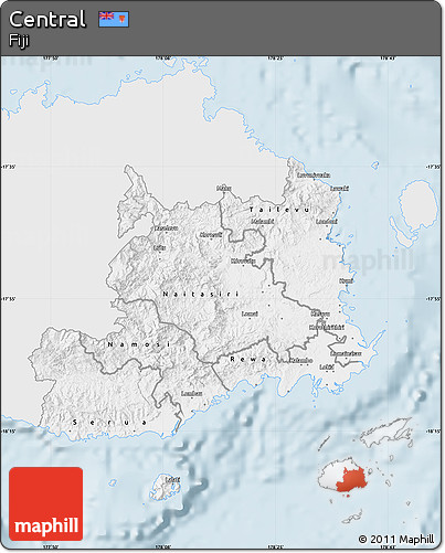 Silver Style Map of Central, single color outside
