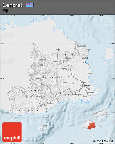 Silver Style Map of Central, single color outside