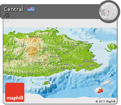 Physical Panoramic Map of Central
