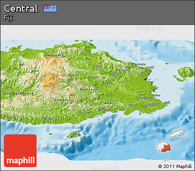 Physical Panoramic Map of Central