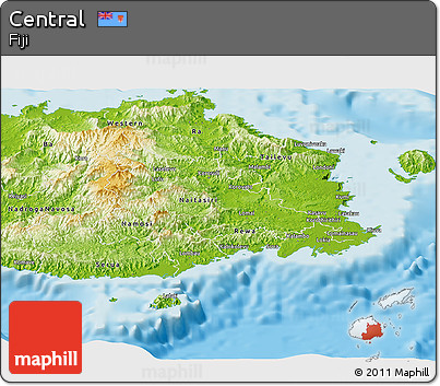 Physical Panoramic Map of Central