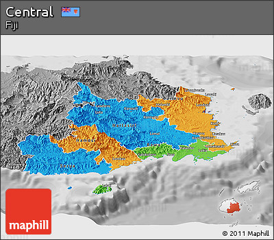 Political Panoramic Map of Central, desaturated