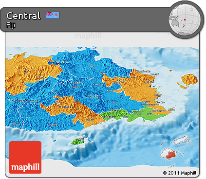 Political Panoramic Map of Central