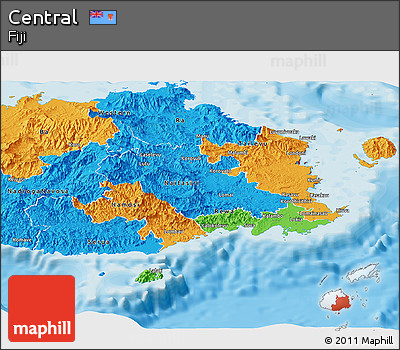 Political Panoramic Map of Central