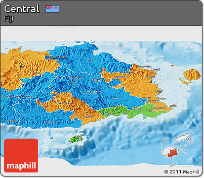 Political Panoramic Map of Central
