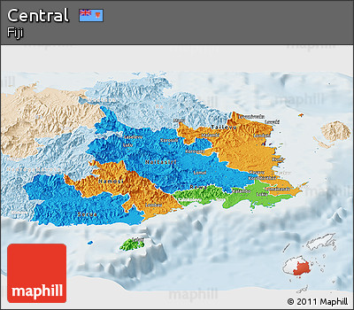 Political Panoramic Map of Central, lighten