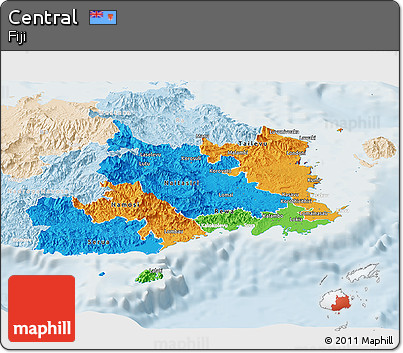 Political Panoramic Map of Central, lighten