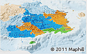 Political Panoramic Map of Central, lighten