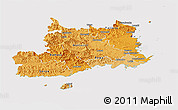 Political Shades Panoramic Map of Central, cropped outside