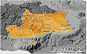 Political Shades Panoramic Map of Central, darken, desaturated