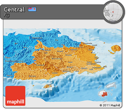 Political Shades Panoramic Map of Central