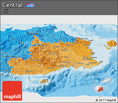 Political Shades Panoramic Map of Central