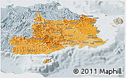 Political Shades Panoramic Map of Central, lighten, semi-desaturated