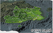 Satellite Panoramic Map of Central, darken, semi-desaturated
