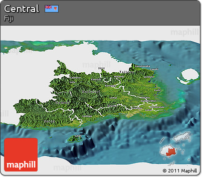 Satellite Panoramic Map of Central, single color outside