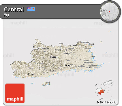 Shaded Relief Panoramic Map of Central, cropped outside