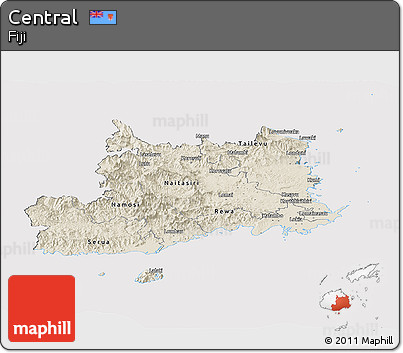 Shaded Relief Panoramic Map of Central, cropped outside