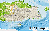 Shaded Relief Panoramic Map of Central, physical outside