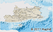 Shaded Relief Panoramic Map of Central, single color outside