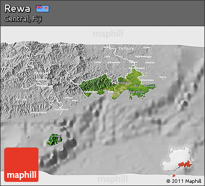 Satellite 3D Map of Rewa, lighten, desaturated