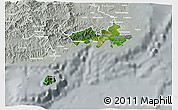 Satellite 3D Map of Rewa, lighten, semi-desaturated