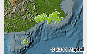 Physical Map of Rewa, darken