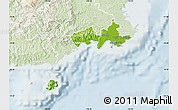 Physical Map of Rewa, lighten