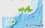 Physical Map of Rewa, single color outside