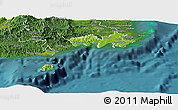 Physical Panoramic Map of Rewa, satellite outside