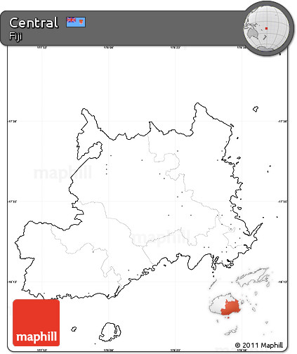 Blank Simple Map of Central, cropped outside, no labels