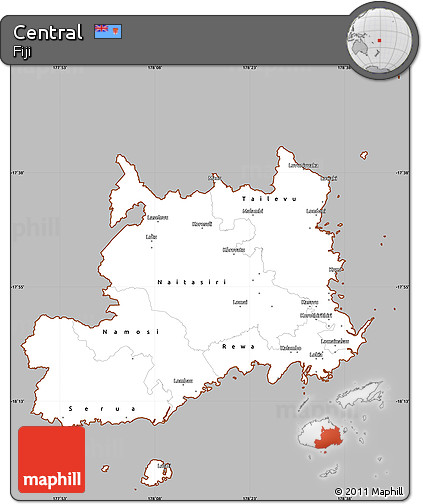 Gray Simple Map of Central, cropped outside
