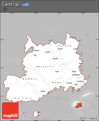 Gray Simple Map of Central, cropped outside