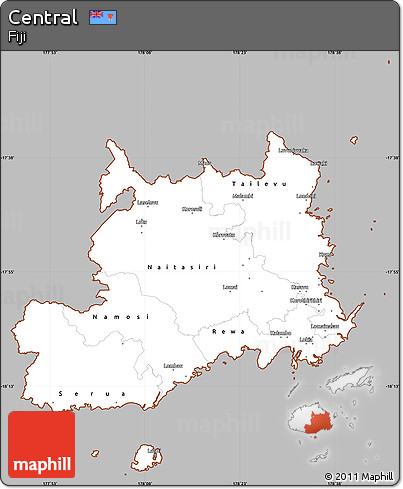 Gray Simple Map of Central, cropped outside