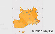 Political Shades Simple Map of Central, cropped outside