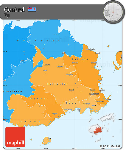Political Shades Simple Map of Central