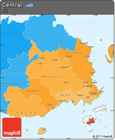 Political Shades Simple Map of Central