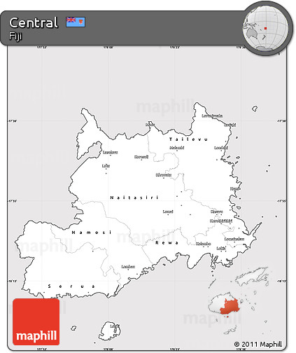 Silver Style Simple Map of Central, cropped outside