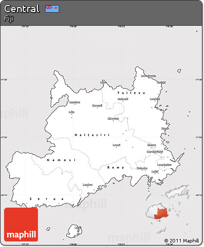 Silver Style Simple Map of Central, cropped outside
