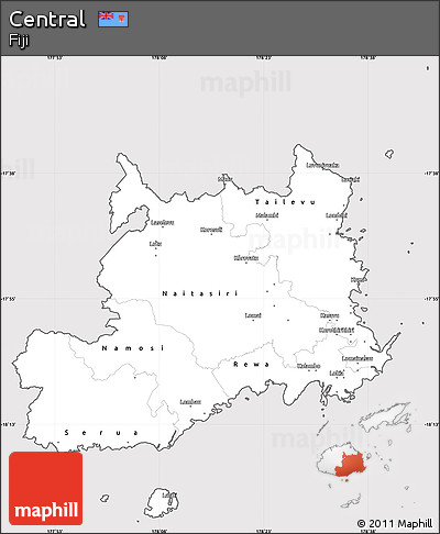 Silver Style Simple Map of Central, cropped outside
