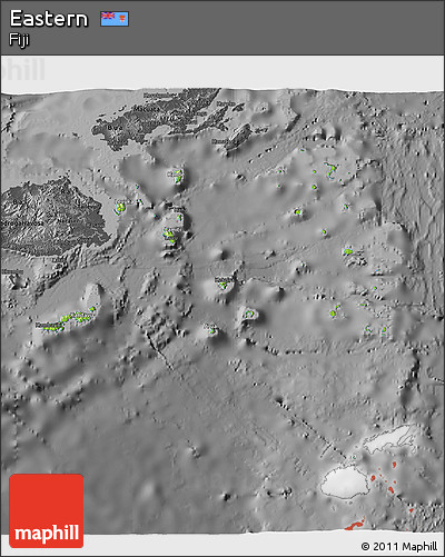 Physical 3D Map of Eastern, darken, desaturated
