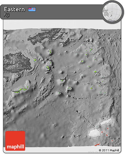 Physical 3D Map of Eastern, darken, desaturated