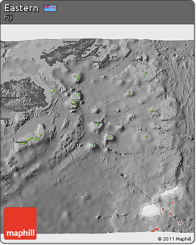 Physical 3D Map of Eastern, darken, desaturated