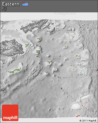 Physical 3D Map of Eastern, desaturated