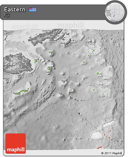 Physical 3D Map of Eastern, desaturated
