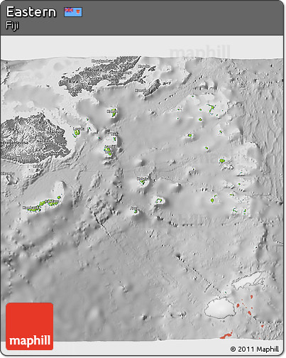 Physical 3D Map of Eastern, desaturated