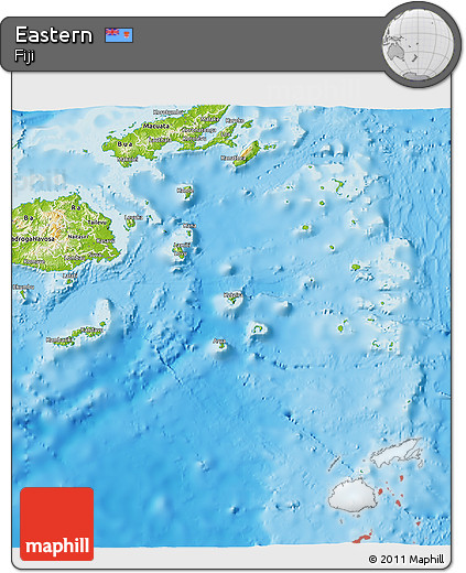 Physical 3D Map of Eastern