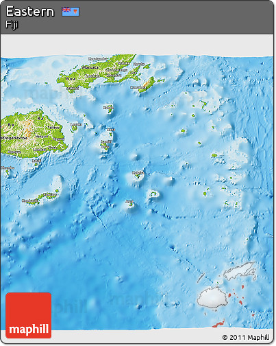 Physical 3D Map of Eastern