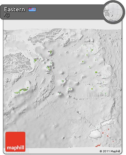 Physical 3D Map of Eastern, lighten, desaturated