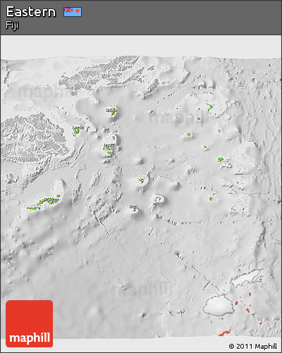 Physical 3D Map of Eastern, lighten, desaturated