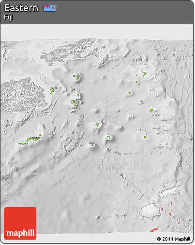 Physical 3D Map of Eastern, lighten, desaturated